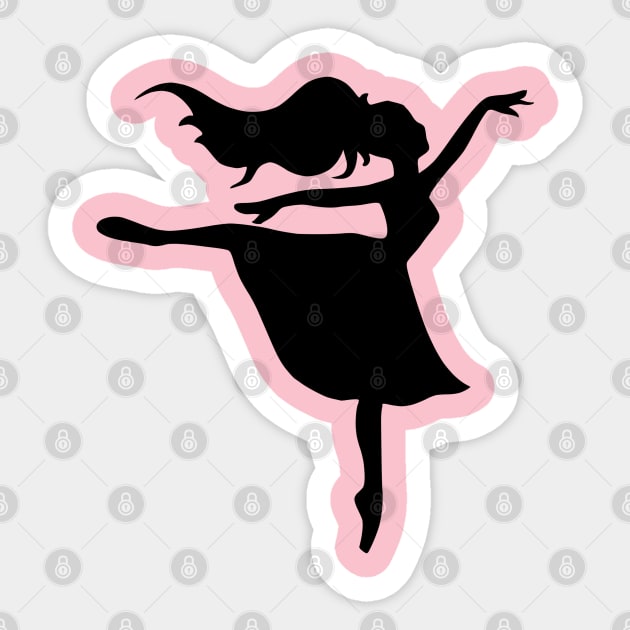 Ballerina Silhouette Sticker by KayBee Gift Shop